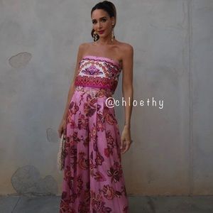 Zara STRAPLESS FLORAL PRINT JUMPSUIT